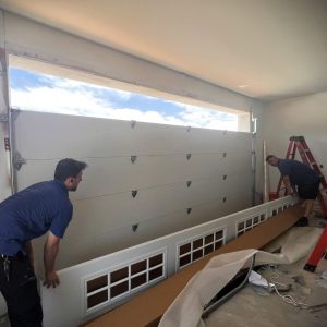 experts installing a garage door